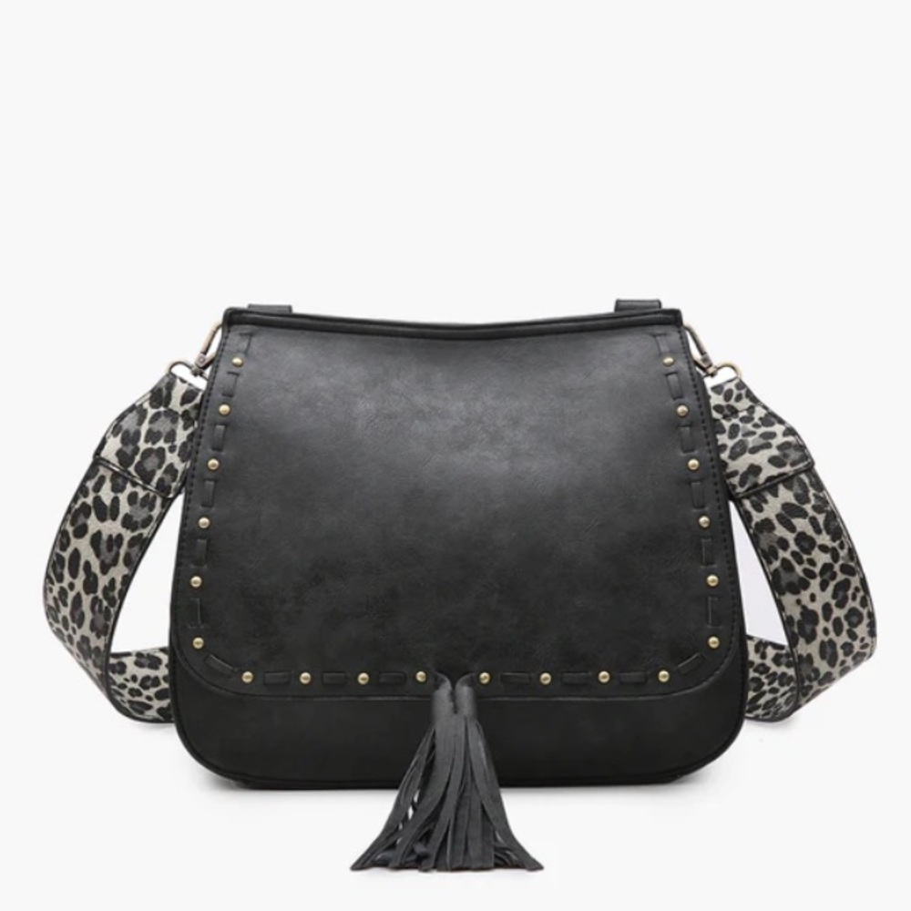 Jen & Co Bailey black Crossbody with Guitar Strap